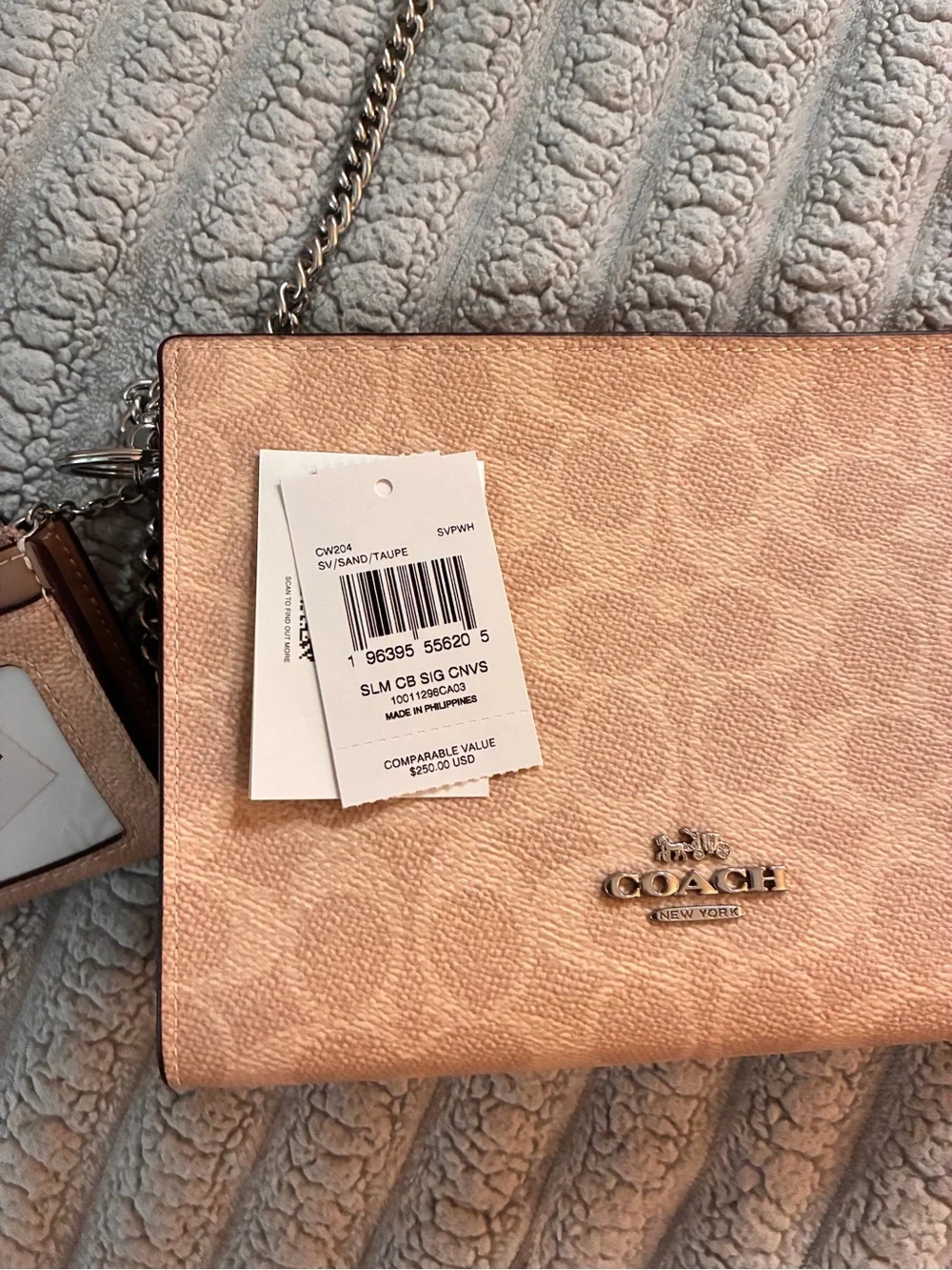 Coach Tan Signature Crossbody with Matching Card Case